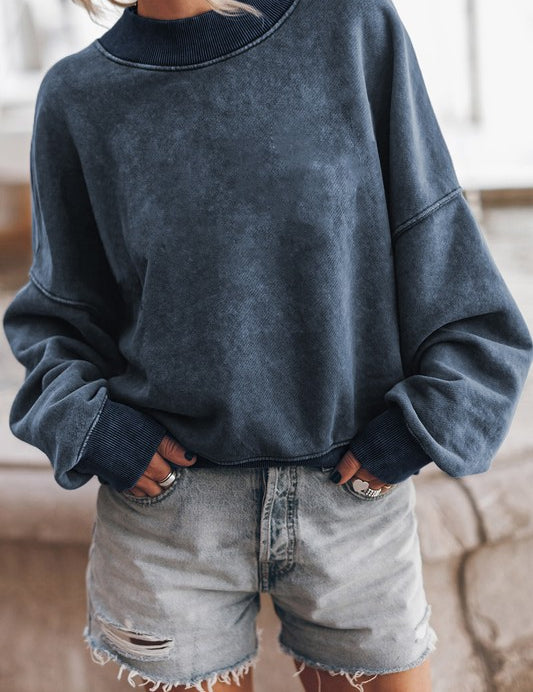 Mineral Washed Acid dye Sweatshirt Pullover