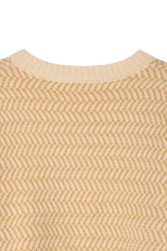 Aria Herringbone Crew Neck - Sweater - Sunday Golden