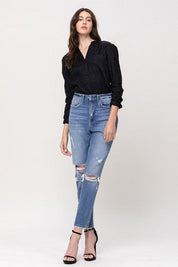 Super High Rise Stretch Mom Jeans - Sunday Golden