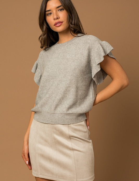 Rosie Ruffle Sleeve Knit Top