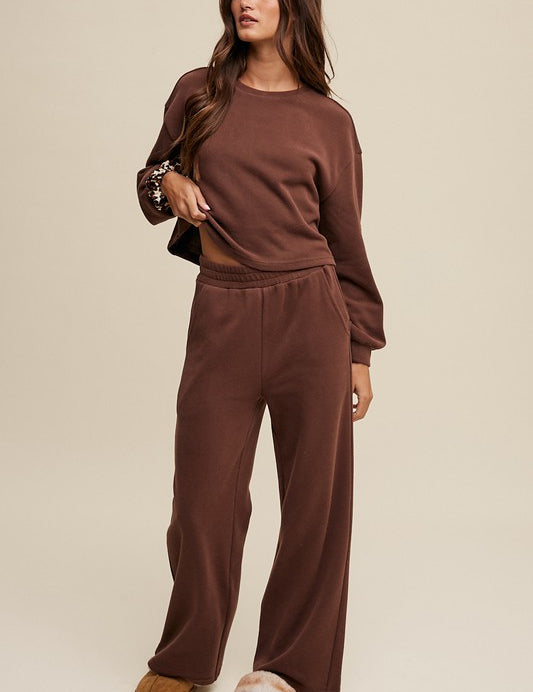 Knit Sweat Top and Pants Athleisure Lounge Sets