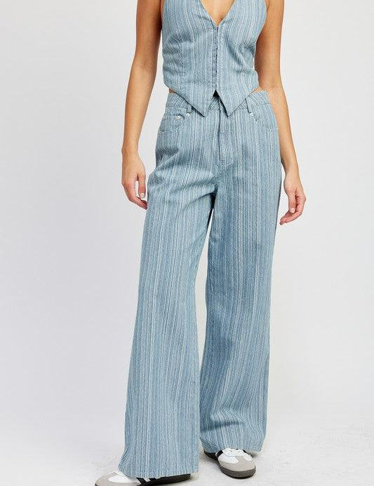 Emily Mid Rise Wide Leg Pants - Sunday Golden