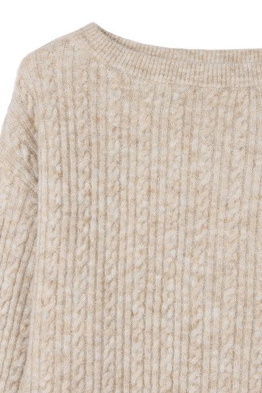 Cozy Cable Sweater - Sunday Golden