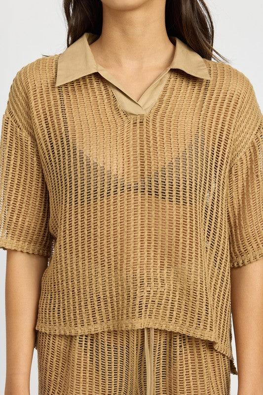 COLLARED LOUNGE SHIRT - Sunday Golden