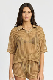 COLLARED LOUNGE SHIRT - Sunday Golden