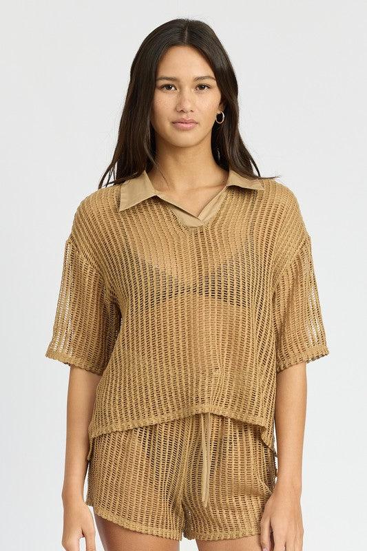 COLLARED LOUNGE SHIRT - Sunday Golden