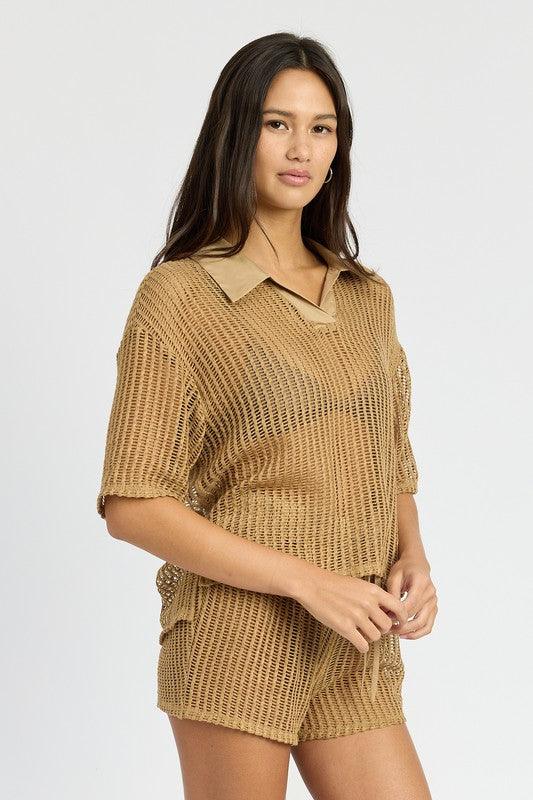 COLLARED LOUNGE SHIRT - Sunday Golden