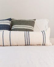 Navy Ribbons Lumbar Pillow Cover | 12 X 48" - Sunday Golden