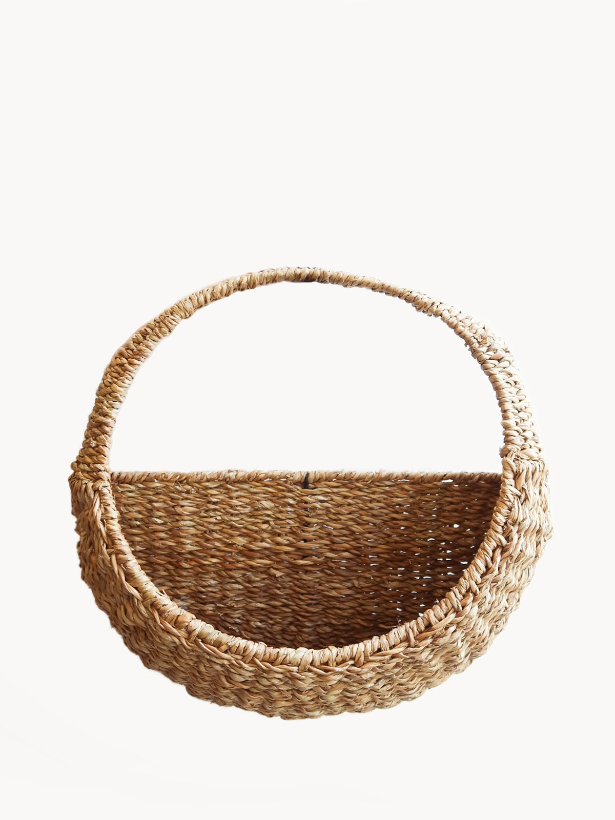 Seagrass hanging planter. Appropriately 15.5"round. sustainably handmade.