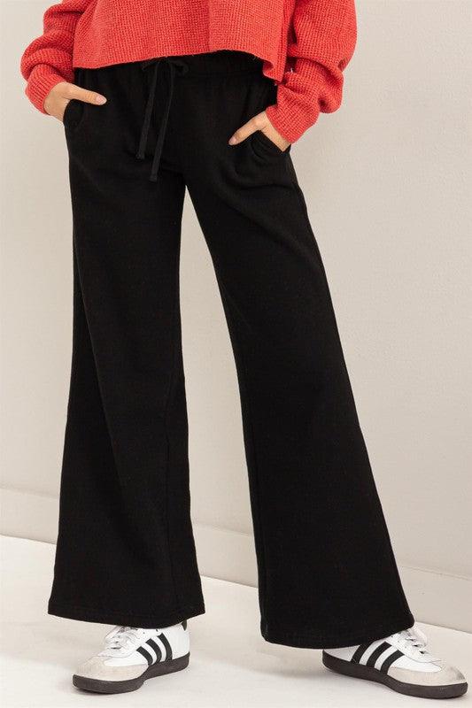 The Feelin Cute Mid-Rise Drawstring Wide Leg Pants - Sunday Golden