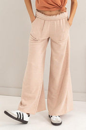 High Rise Wide Leg Drawstring Pants - Sunday Golden