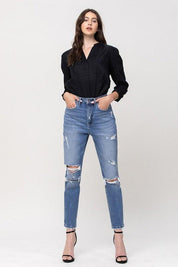 Super High Rise Stretch Mom Jeans - Sunday Golden