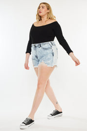 Distressed High Waist Denim Shorts | Full Sizes Included