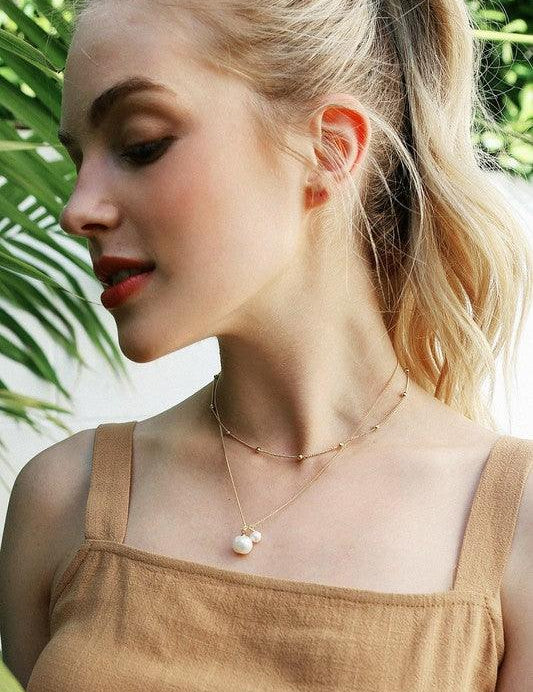 Natural Pearl Pendant Necklace - Sunday Golden