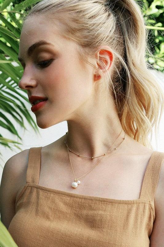 Natural Pearl Pendant Necklace - Sunday Golden