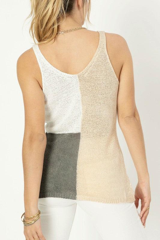 Nola Color Blocked Tank Top - Sunday Golden