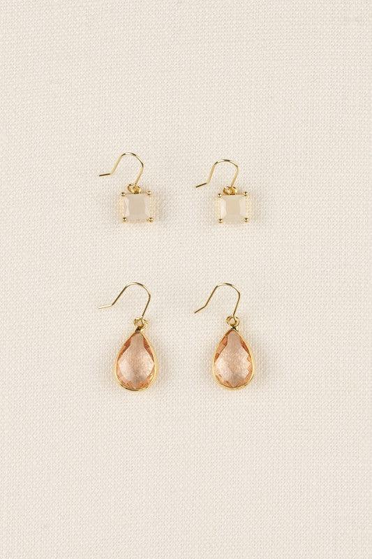 Stone Earring Set - Sunday Golden