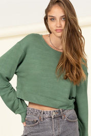 Soul Mate Drop Shoulder Cropped Sweatshirt - Sunday Golden