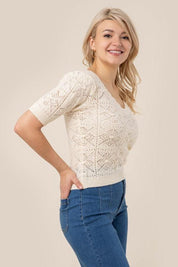 Zara Crochet Knit Top - Sunday Golden