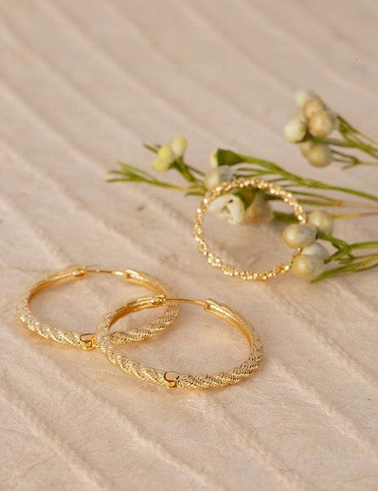 Twine Ring and Earring Set - Sunday Golden