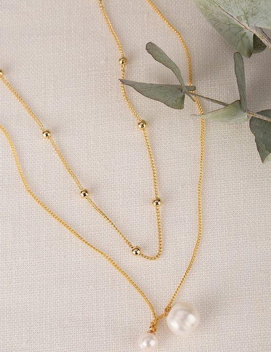 Natural Pearl Pendant Necklace - Sunday Golden