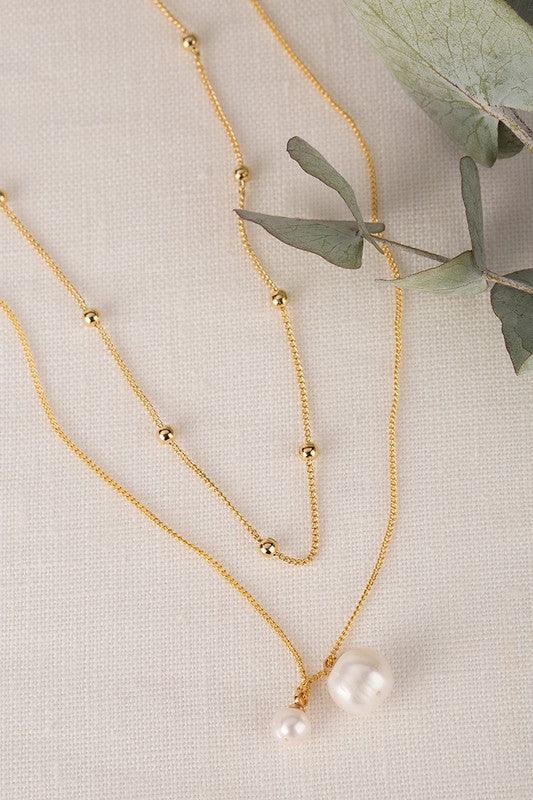 Natural Pearl Pendant Necklace - Sunday Golden