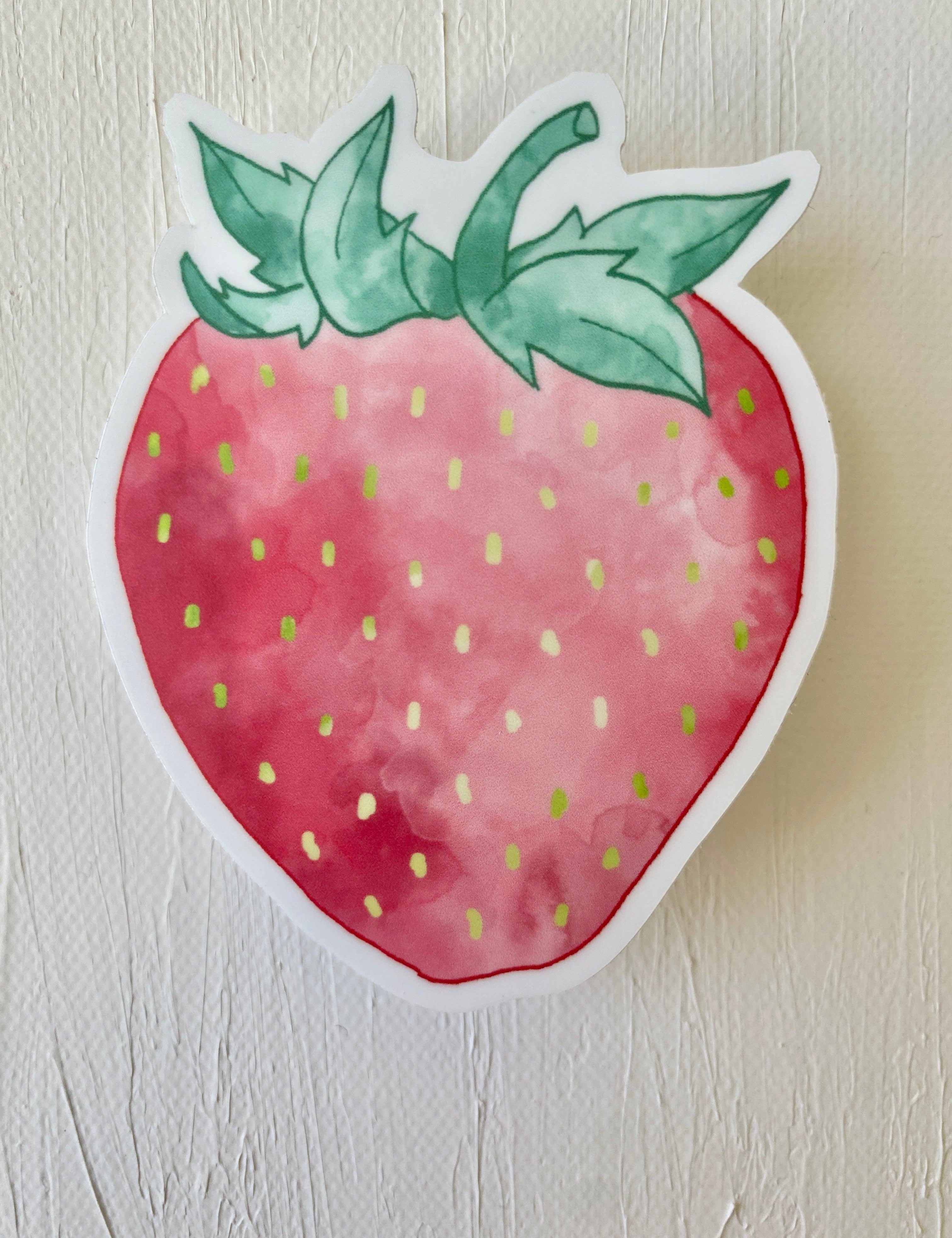 Watercolor Strawberry | Sticker - Sunday Golden