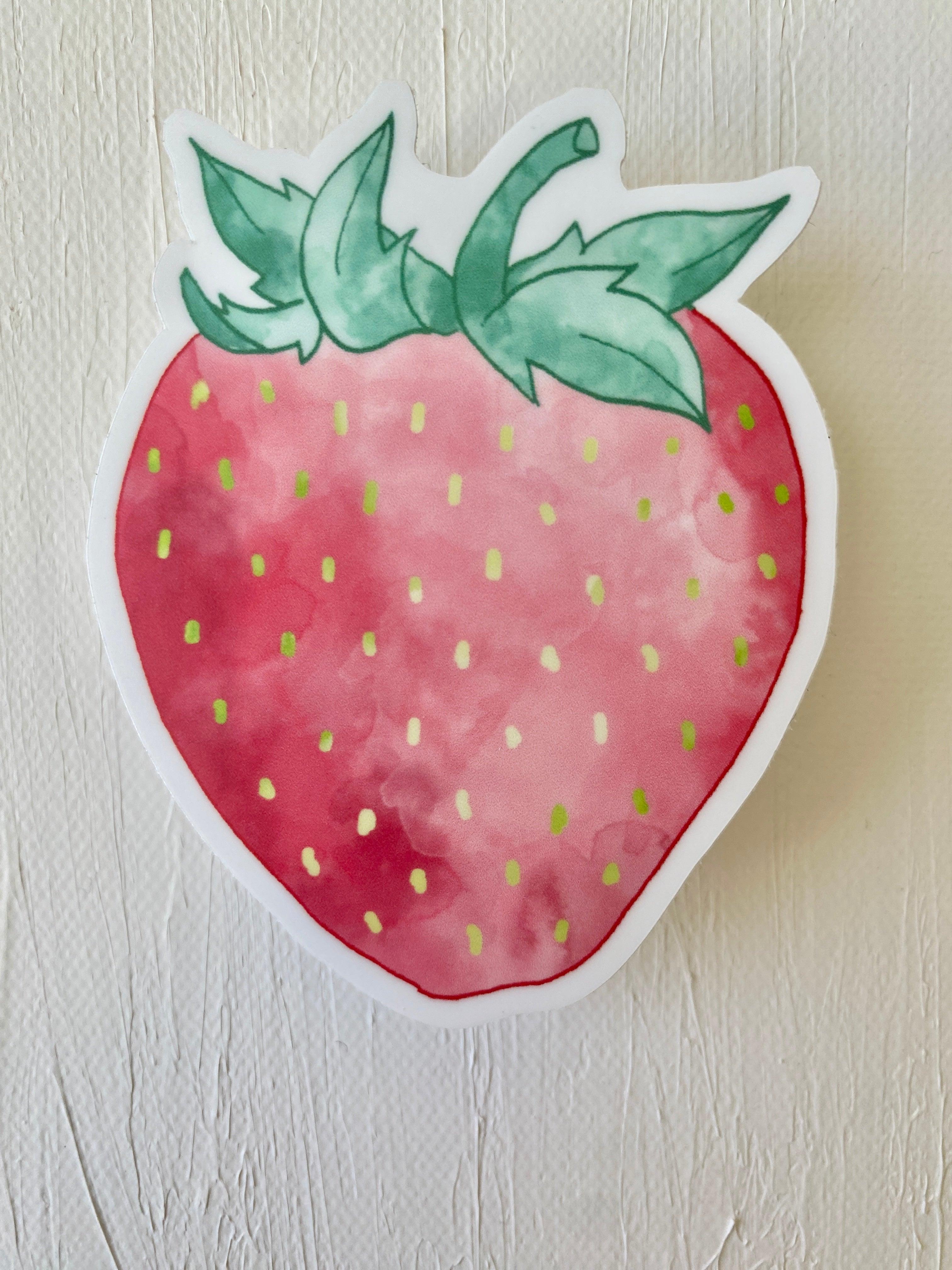 Watercolor Strawberry | Sticker - Sunday Golden