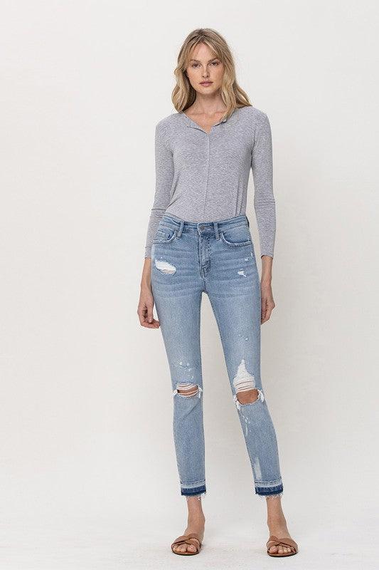 Mid Rise Crop Skinny Denim - Sunday Golden