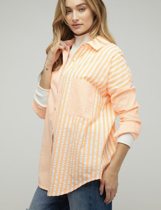 Stripe Button Down Long Sleeve Shirt