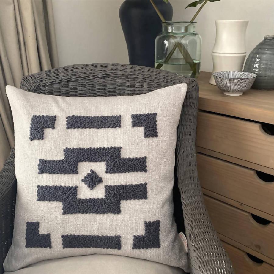 Punch Needle Ndebele Pillow | 2 Sizes - Sunday Golden