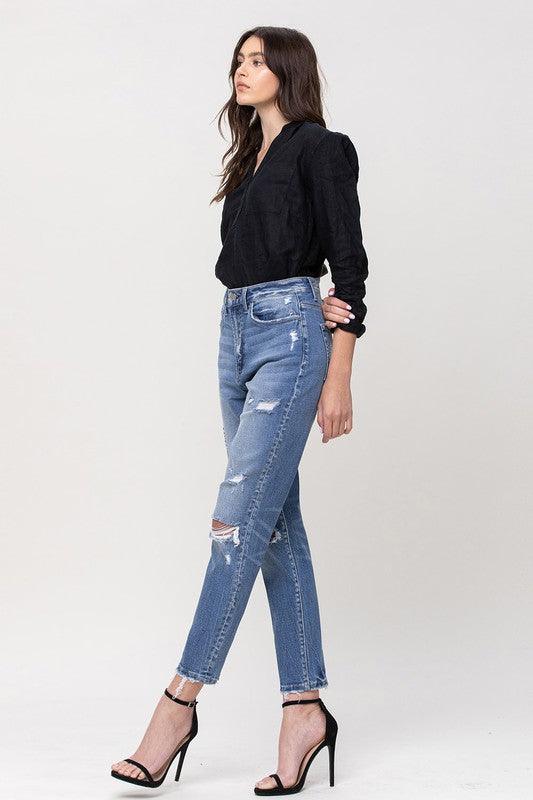 Super High Rise Stretch Mom Jeans - Sunday Golden