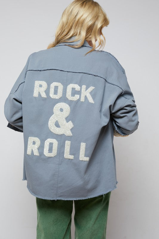 Sequin Long Sleeve Rock & Roll Button Down Jacket