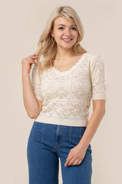 Zara Crochet Knit Top - Sunday Golden