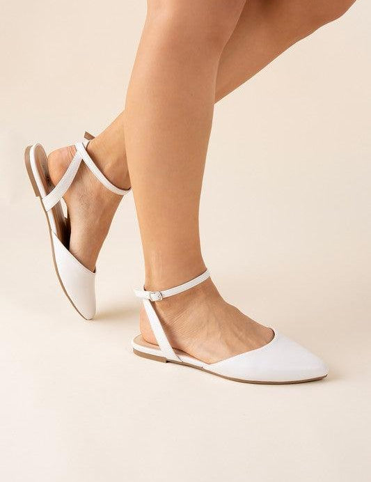 Linden Ankle Strap Flats - Sunday Golden