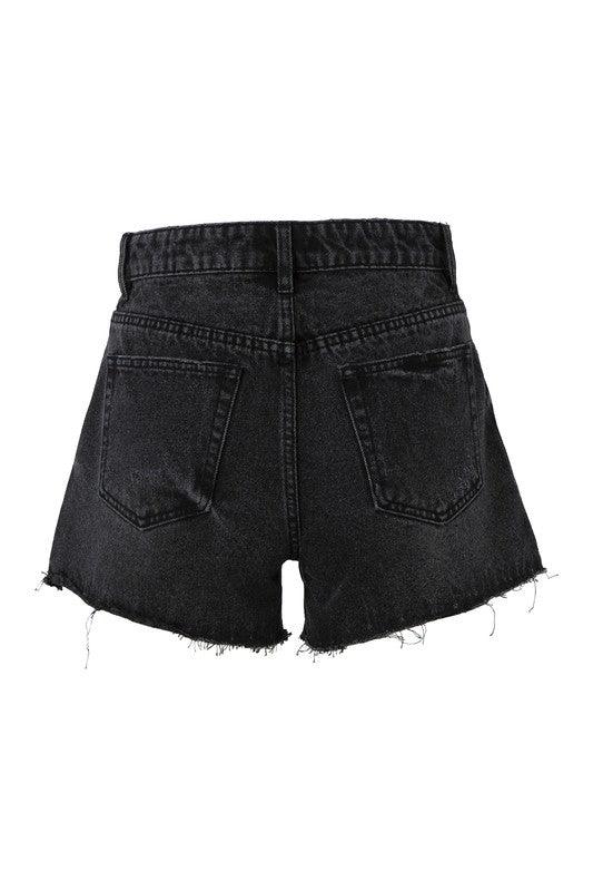 Dara Distressed Denim Shorts - Sunday Golden