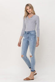 Mid Rise Crop Skinny Denim - Sunday Golden