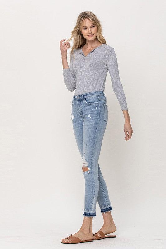 Mid Rise Crop Skinny Denim - Sunday Golden