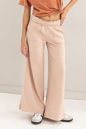 High Rise Wide Leg Drawstring Pants - Sunday Golden