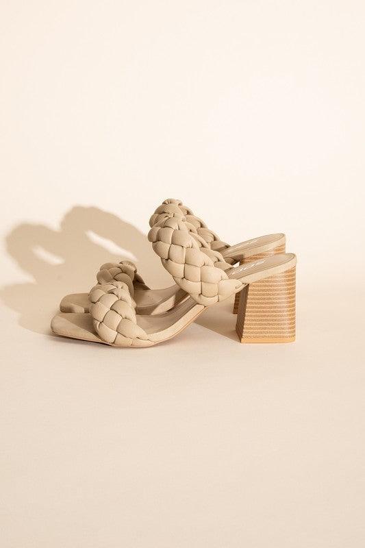 Buggy Braided Strap Mule Heels - Sunday Golden