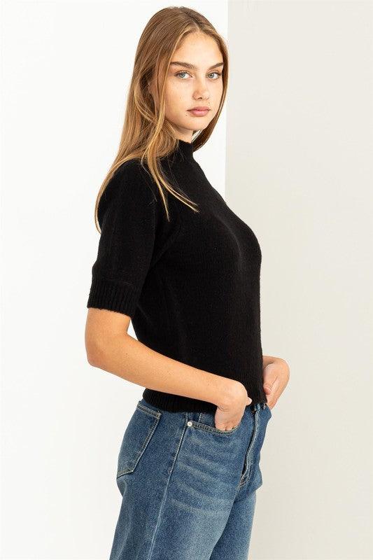 Lovely Puff Sleeve Sweater Top - Sunday Golden