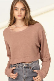 Soul Mate Drop Shoulder Cropped Sweatshirt - Sunday Golden