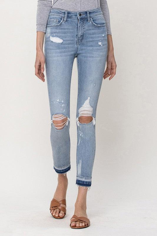 Mid Rise Crop Skinny Denim - Sunday Golden