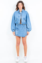 Cargo Pocket Denim Skort