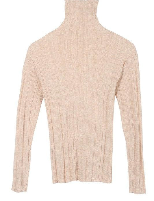 Easy Street Wool Blended Mock Neck Sweater - Sunday Golden