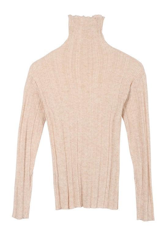 Easy Street Wool Blended Mock Neck Sweater - Sunday Golden