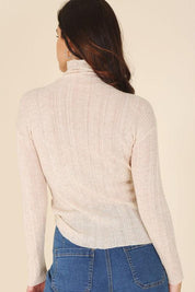 Easy Street Wool Blended Mock Neck Sweater - Sunday Golden