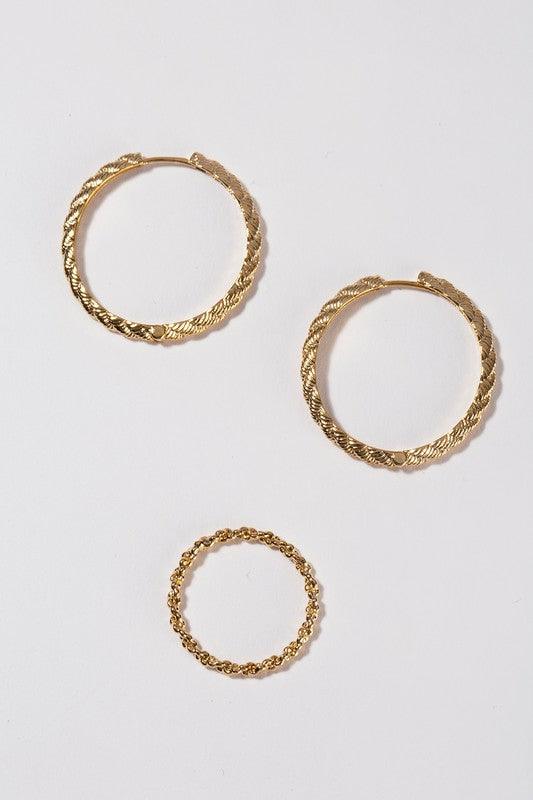 Twine Ring and Earring Set - Sunday Golden