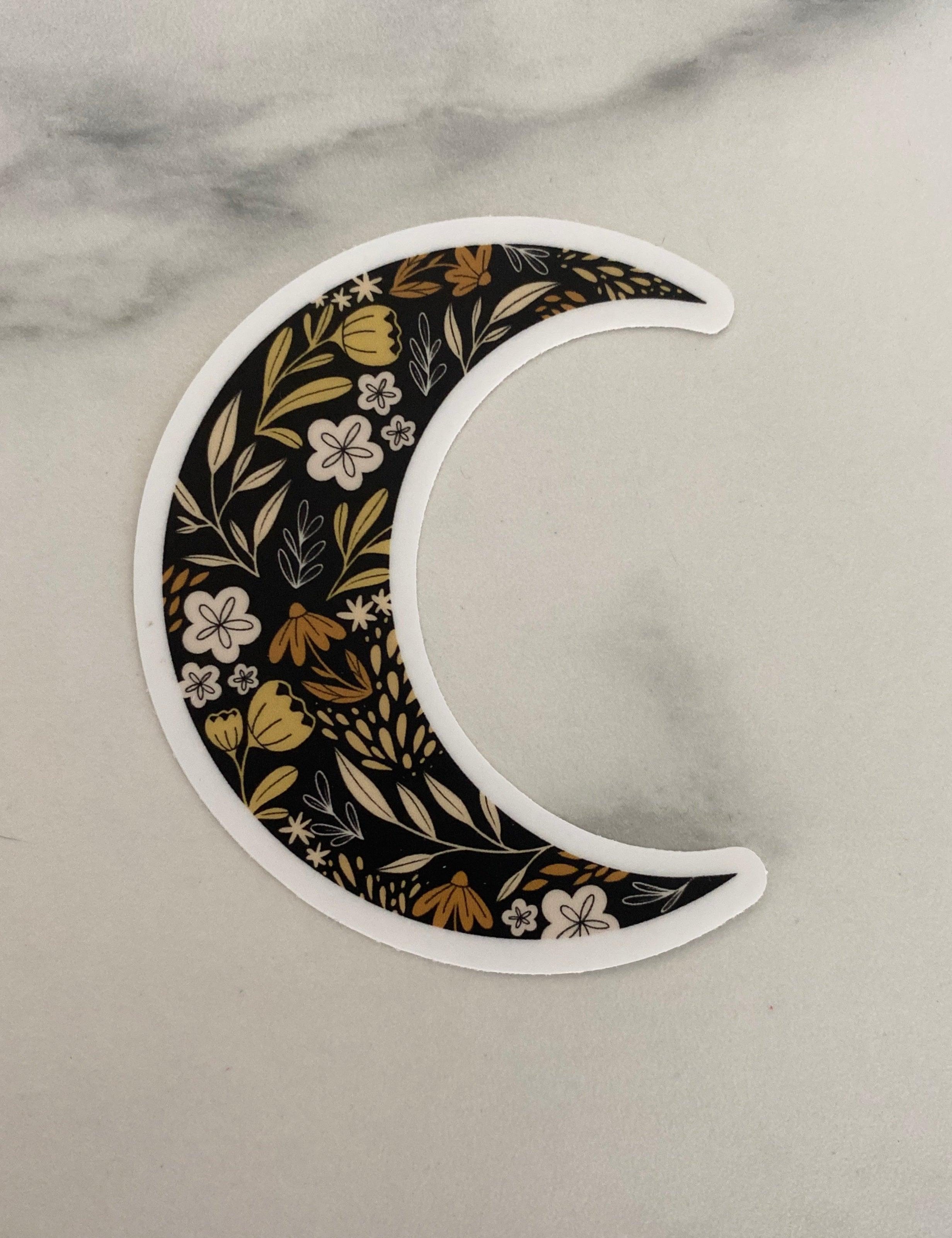 Floral Moon | Sticker - Sunday Golden