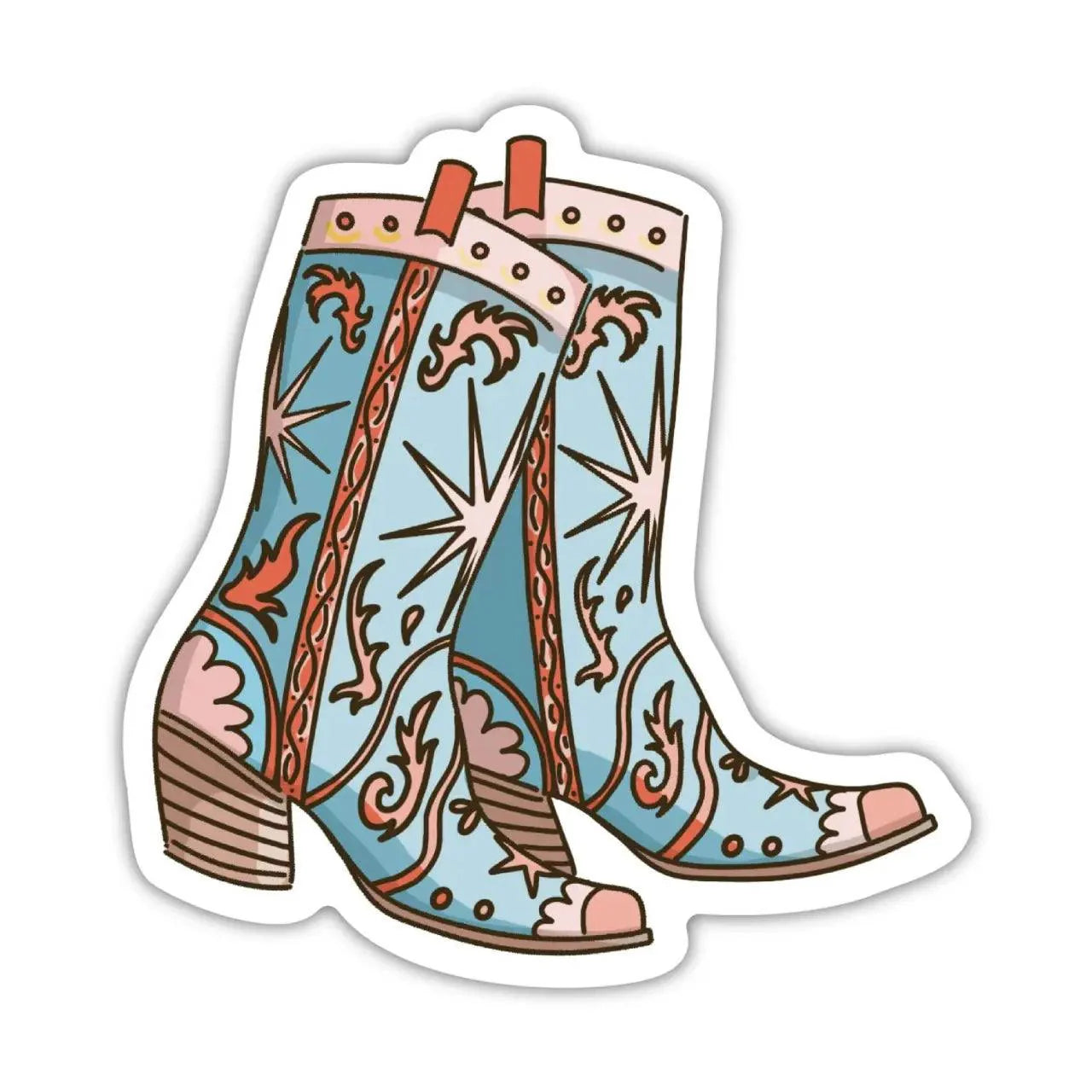 boot shaped sticker. vinyl sticker.